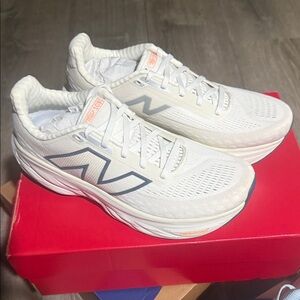 New Balance Cream and Gray Athletic Sneakers